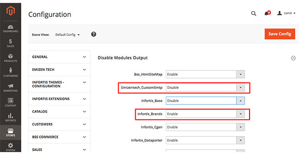How to disable modules in Magento 2
