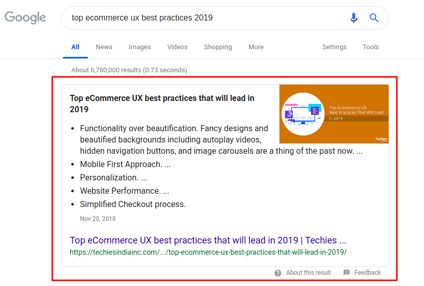 Featured snippet